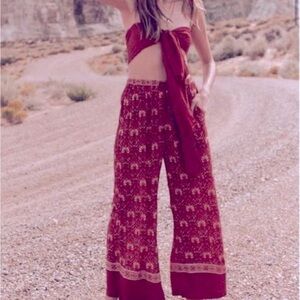 Spell and the Gypsy Collective jewel, red Palazzo pants XS or 2-3